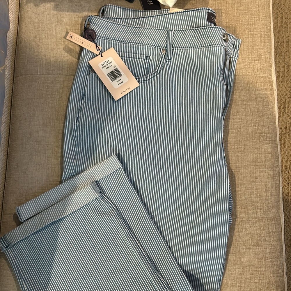 Cropped stripped pants